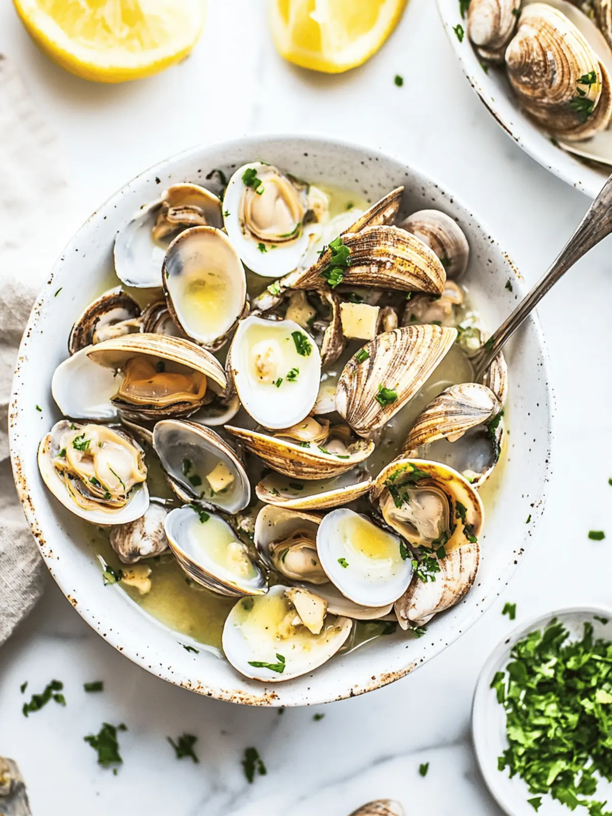 Delicious Clams in White Wine with Garlic and Butter at Home 3 Clams in White Wine with Garlic and Butter