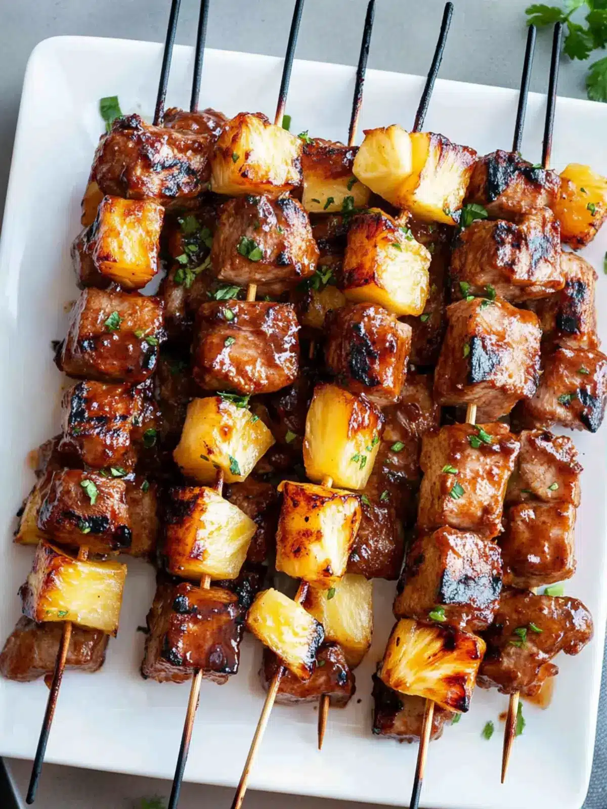 Pineapple BBQ Pork Skewers