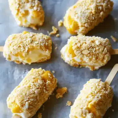 Cookie Coated Mango Lassi Frozen Yogurt Bars