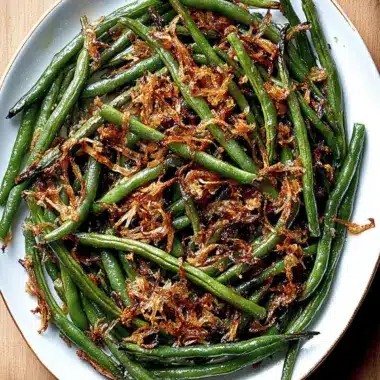 Roasted Green Beans with Caramelized Shallots