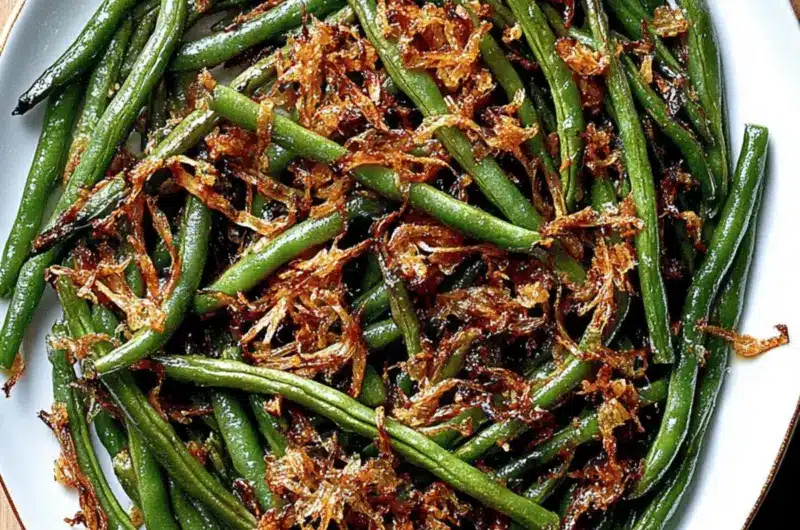 Roasted Green Beans with Caramelized Shallots