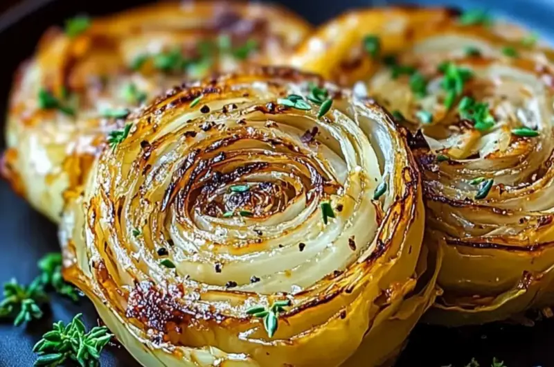 Oven Roasted Garlic Cabbage Steaks