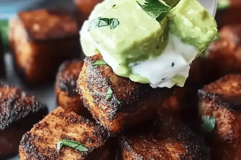 Blackened Tuna Bites with Avocado Cream