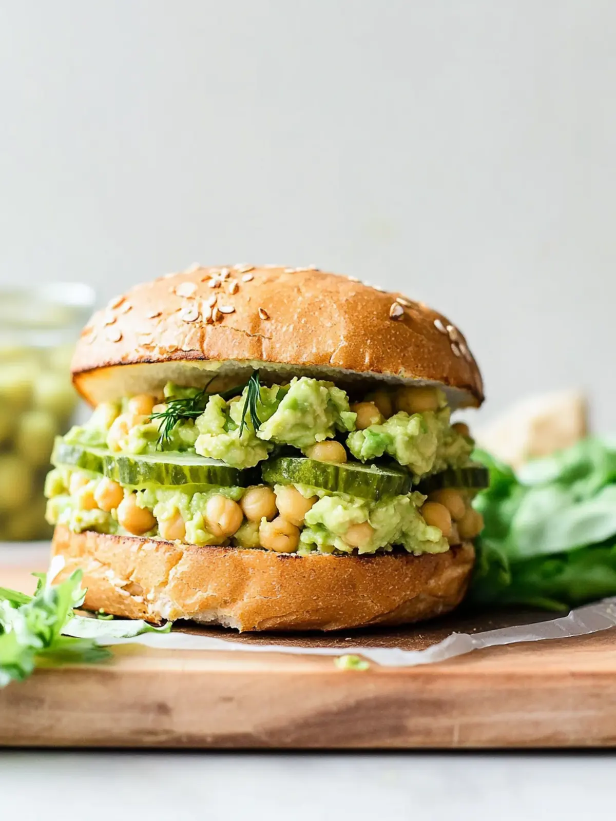 Smashed Chickpea Avocado Dill Pickle Sandwiches Your New Fave 4 Smashed Chickpea Avocado Dill Pickle Sandwiches