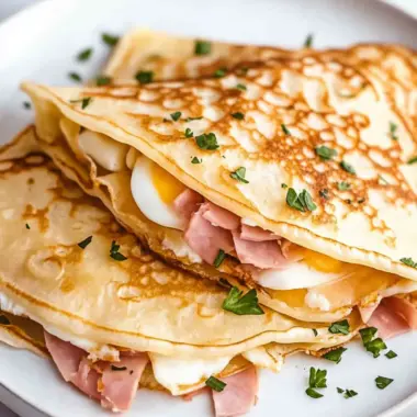 Egg, Ham, and Cheese Crepes