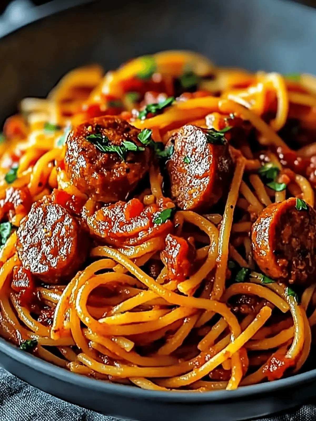 Haitian Spaghetti with Cajun Sausage