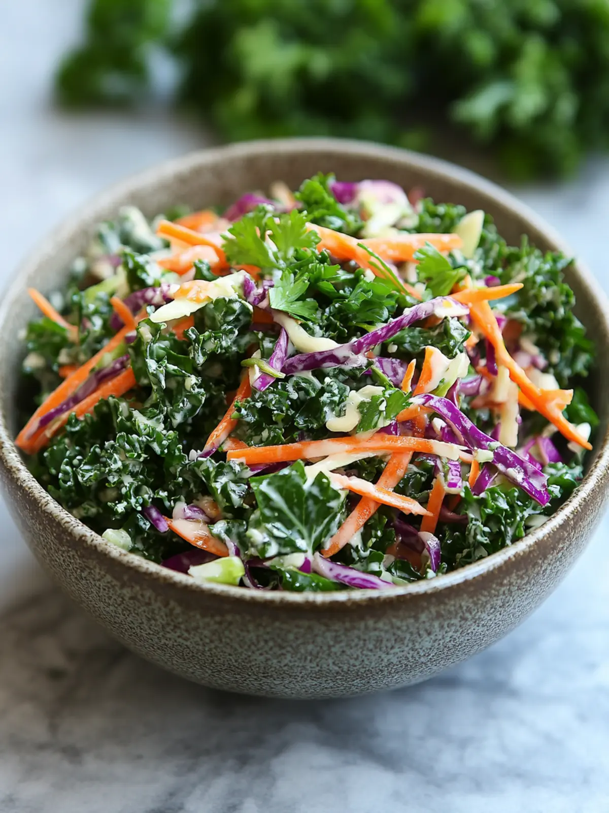 Kale Slaw with Honey Lime Dressing