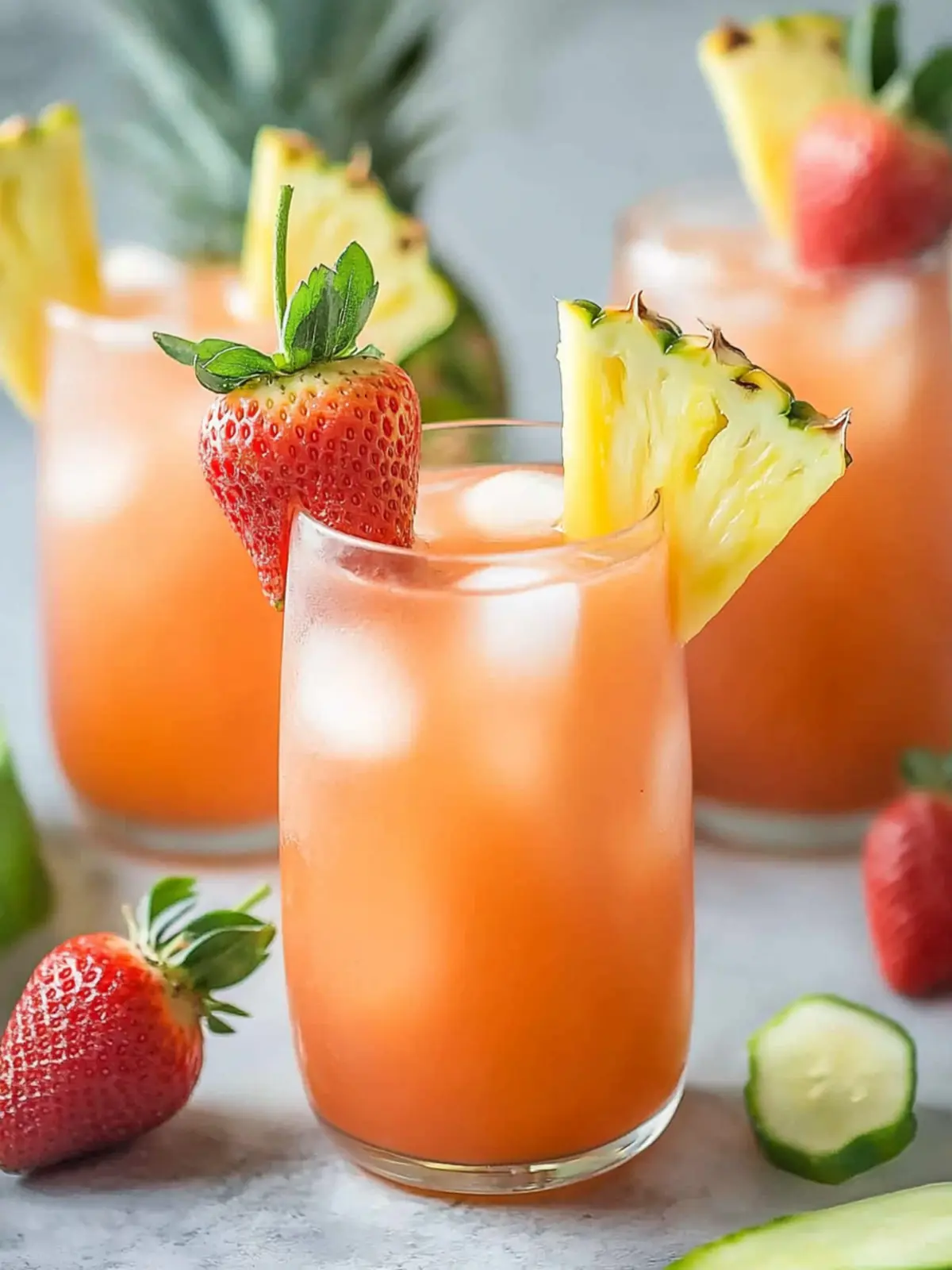 Pineapple Strawberry Agua Fresca