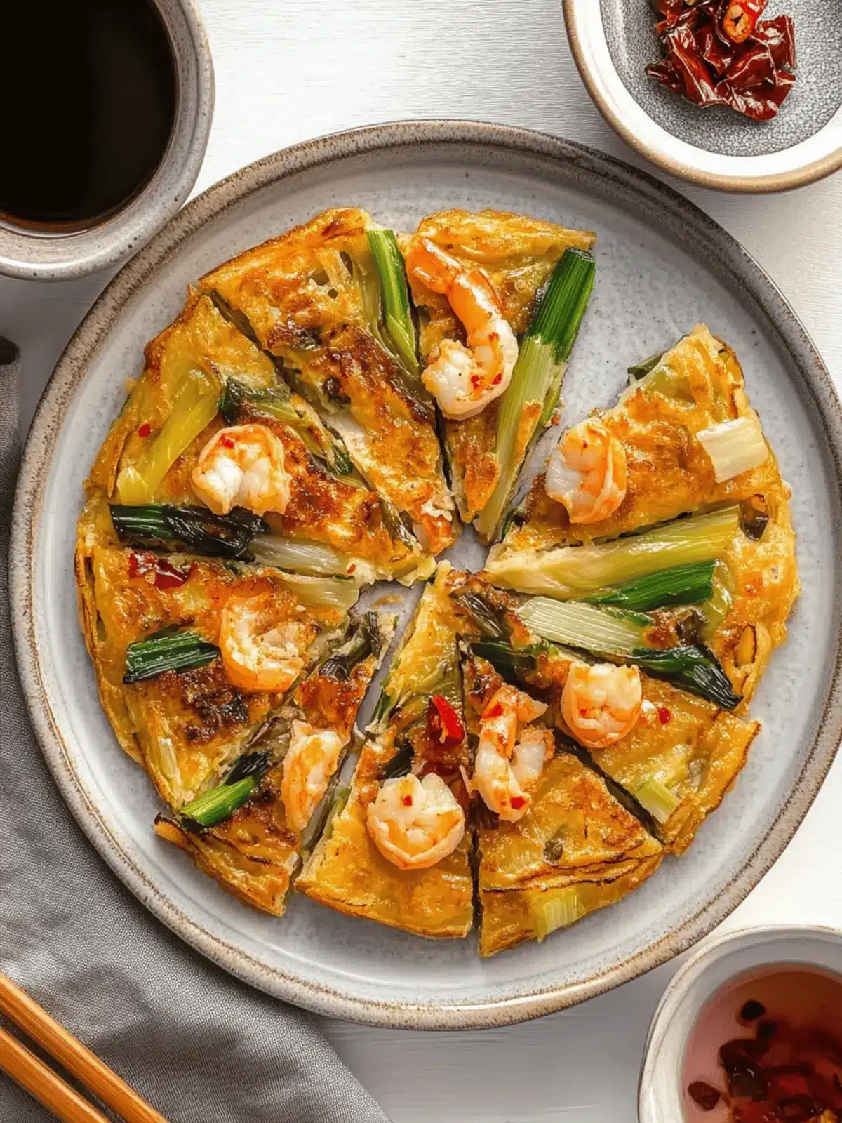 Korean Shrimp Leek Pancake