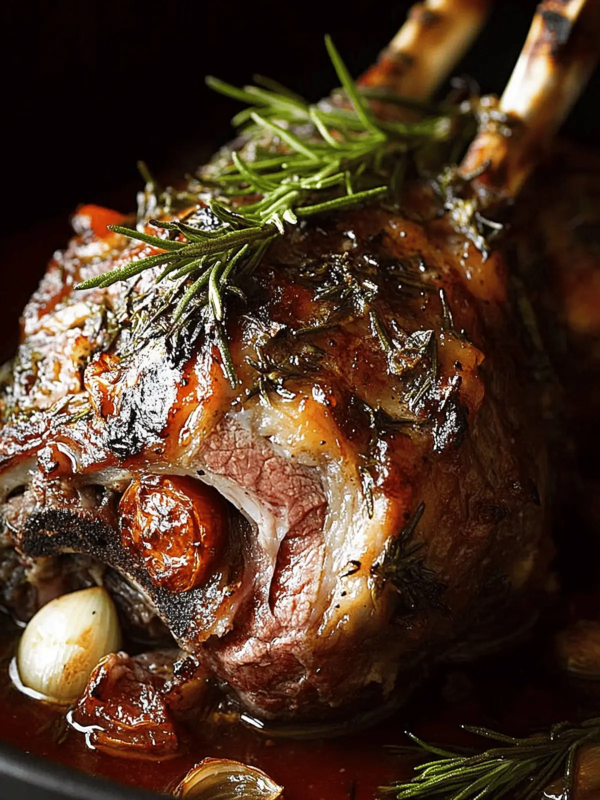 Slow Roasted Rosemary Garlic Lamb Shoulder