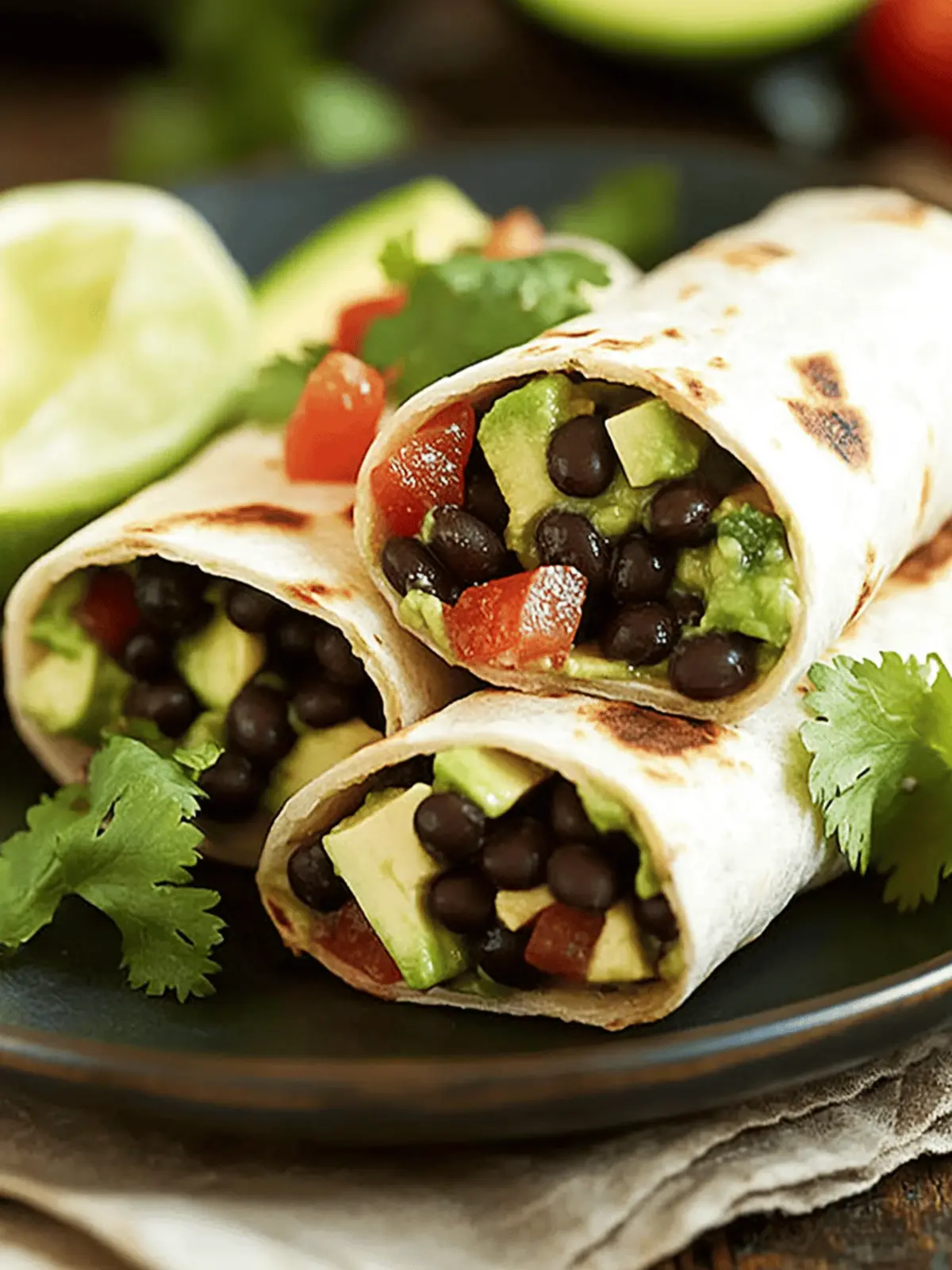 Black Bean and Avocado Wraps for Easy, Flavor-Packed Meals 2 Black Bean and Avocado Wraps
