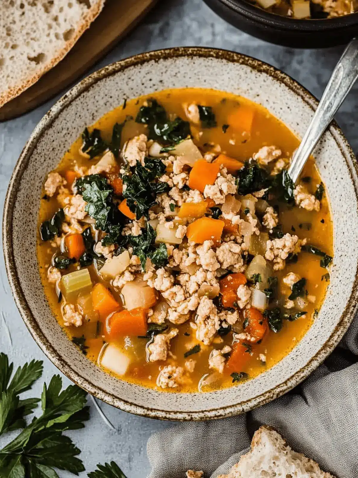 Ground Turkey Soup with Vegetables