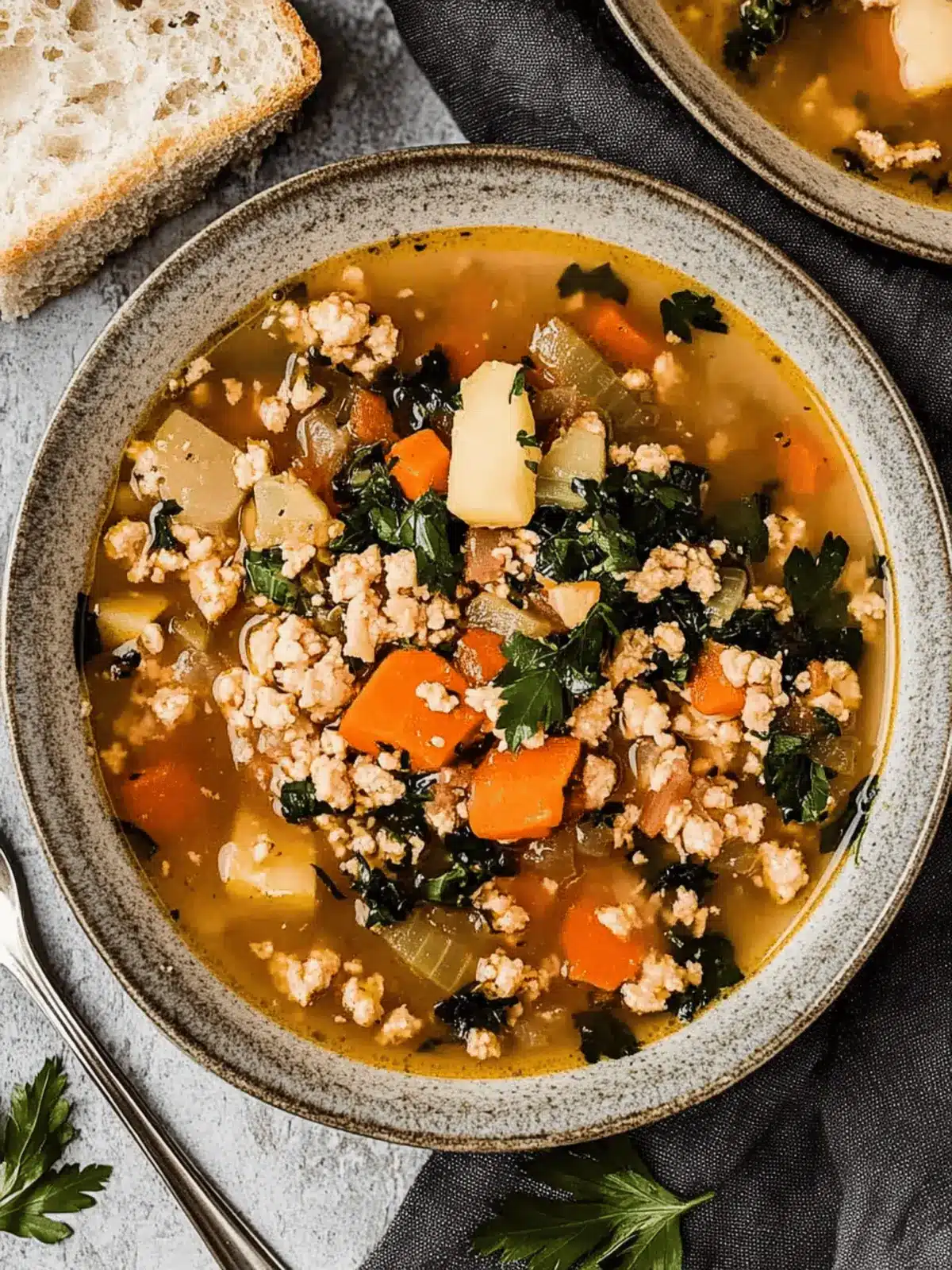Ground Turkey Soup with Vegetables
