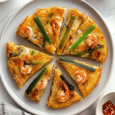 Korean Shrimp Leek Pancake