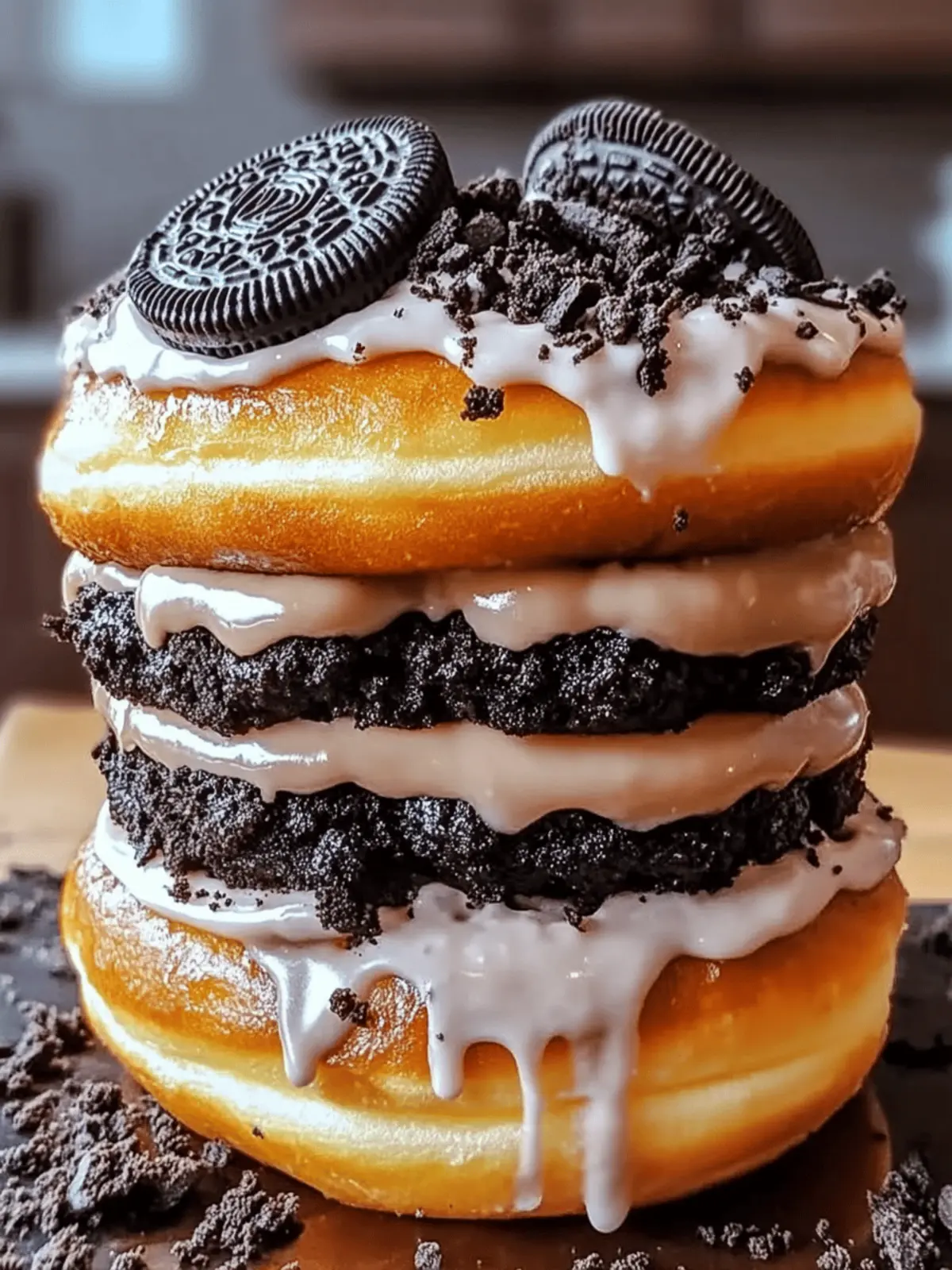 Oreo Cheesecake Stuffed Donut Burger