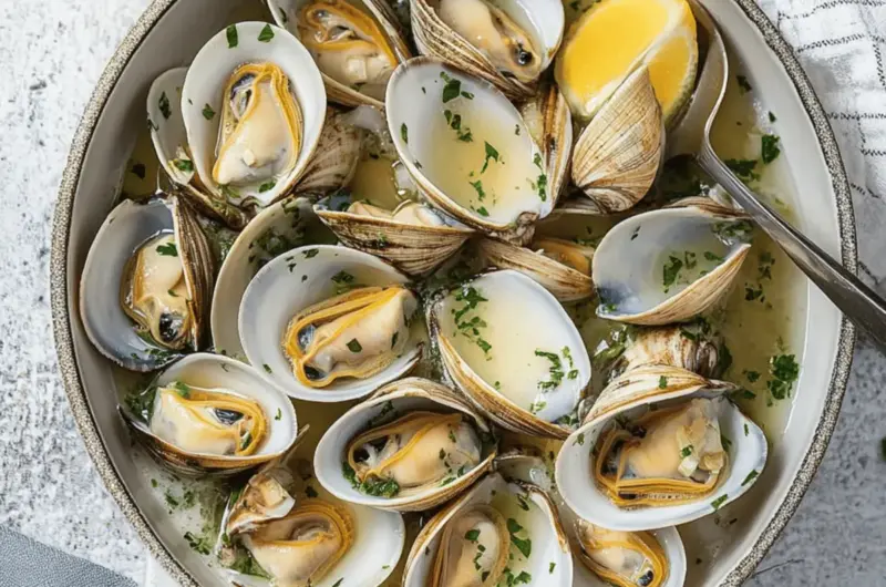 Steamed Clams with White Wine, Garlic and Butter