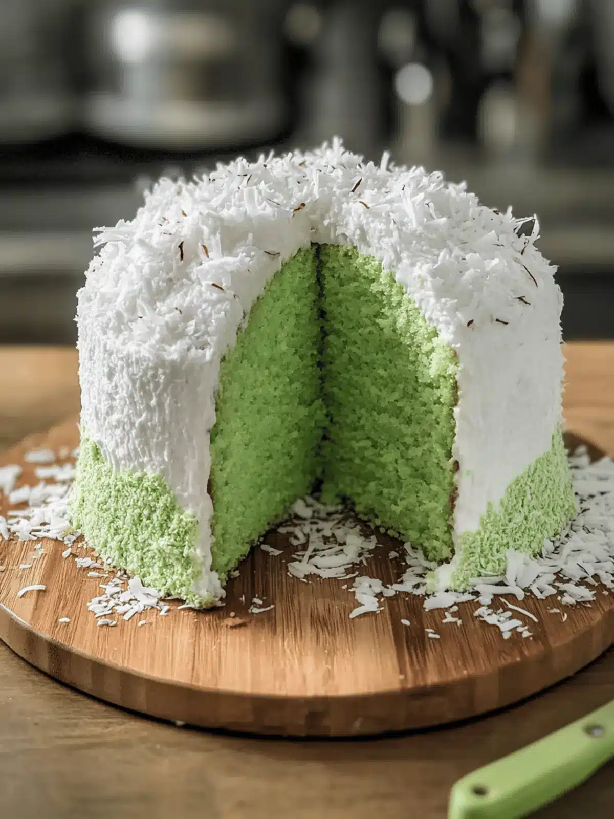 Pandan Coconut Cake