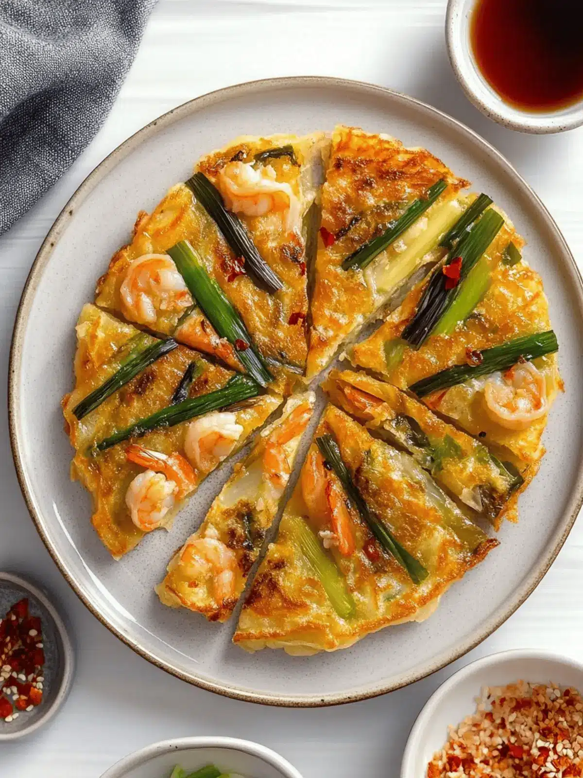Korean Shrimp Leek Pancake