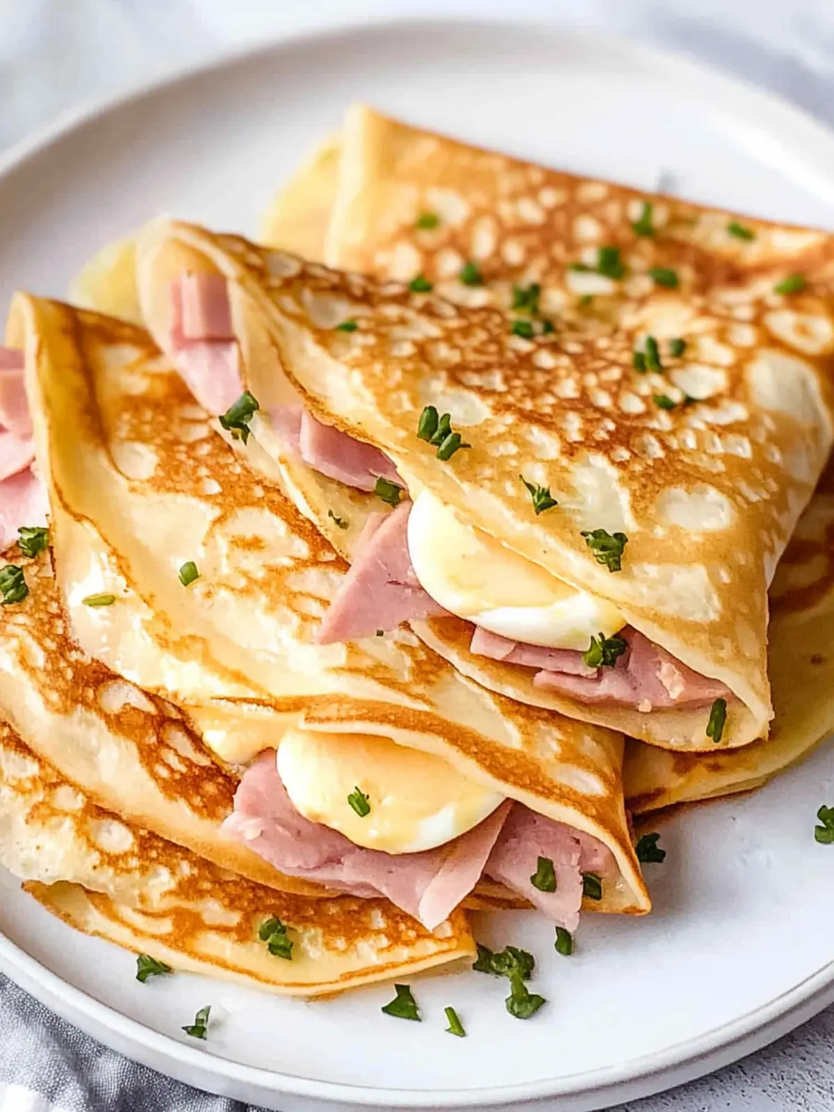Egg, Ham, and Cheese Crepes
