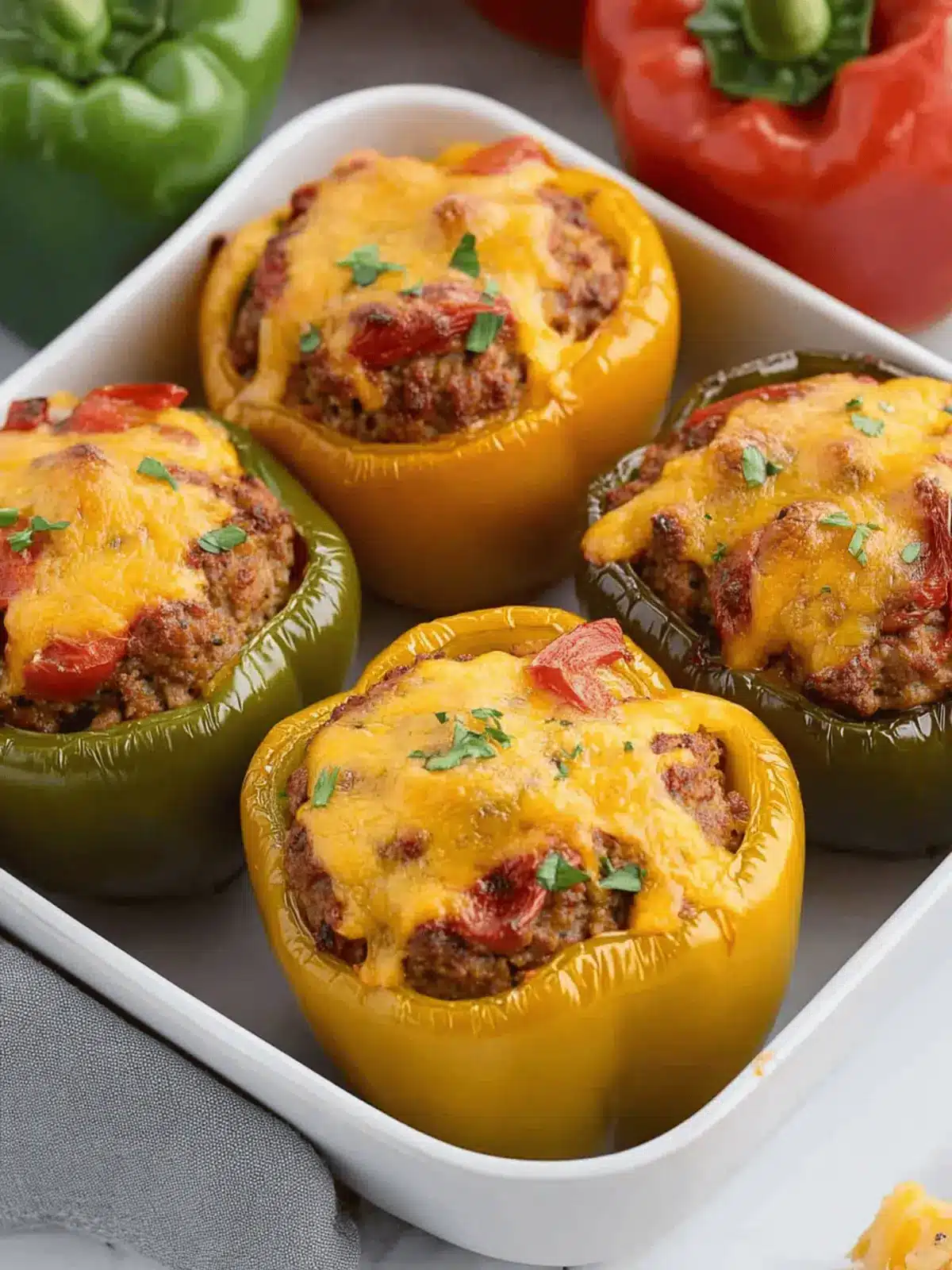 Meatloaf Stuffed Bell Peppers