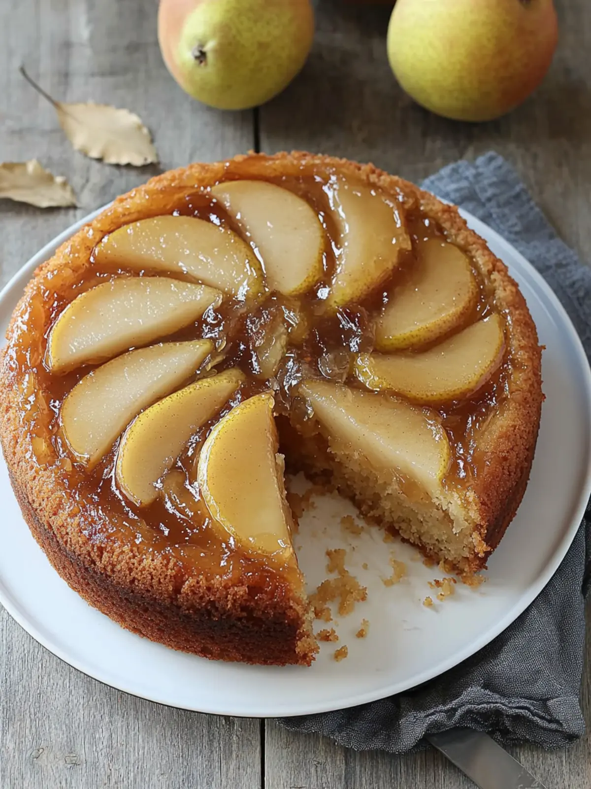Spiced Pear Upside Down Cake
