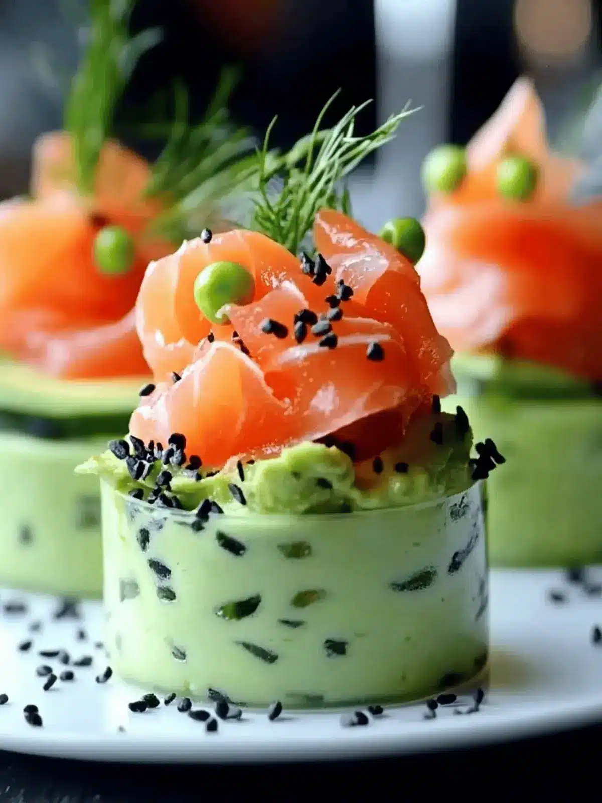 Avocado Mousse with Christmas Smoked Salmon