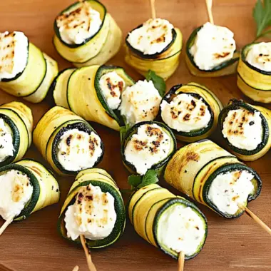 Grilled Zucchini Wraps With Goat Cheese