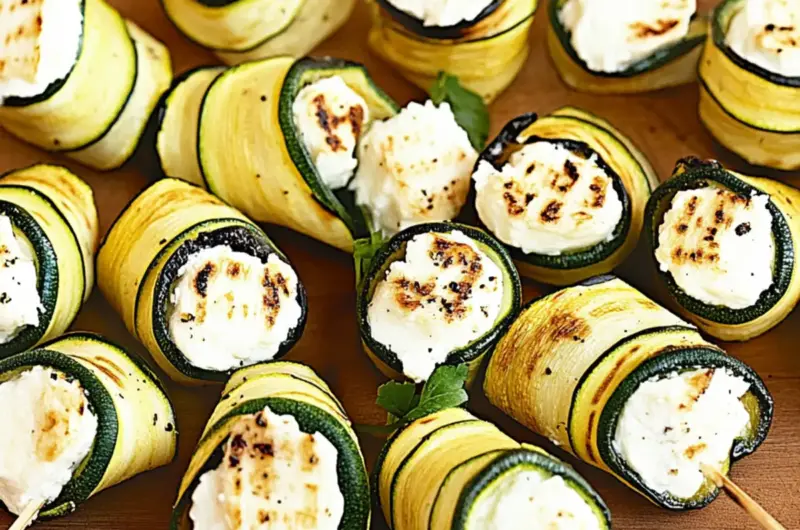 Grilled Zucchini Wraps With Goat Cheese