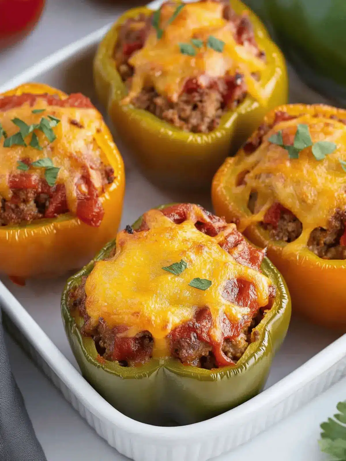 Meatloaf Stuffed Bell Peppers