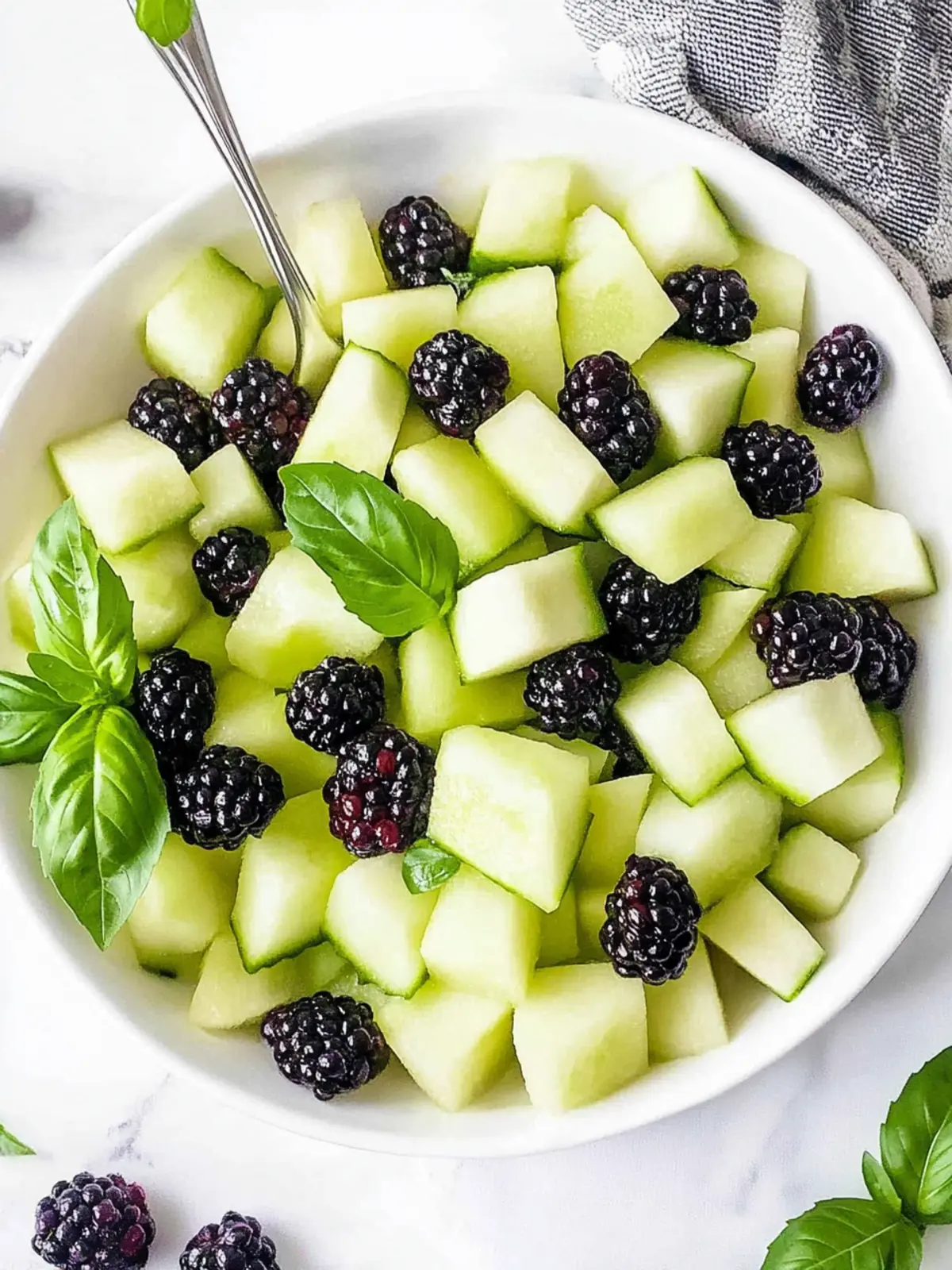 Blackberry Honeydew Salad with Basil