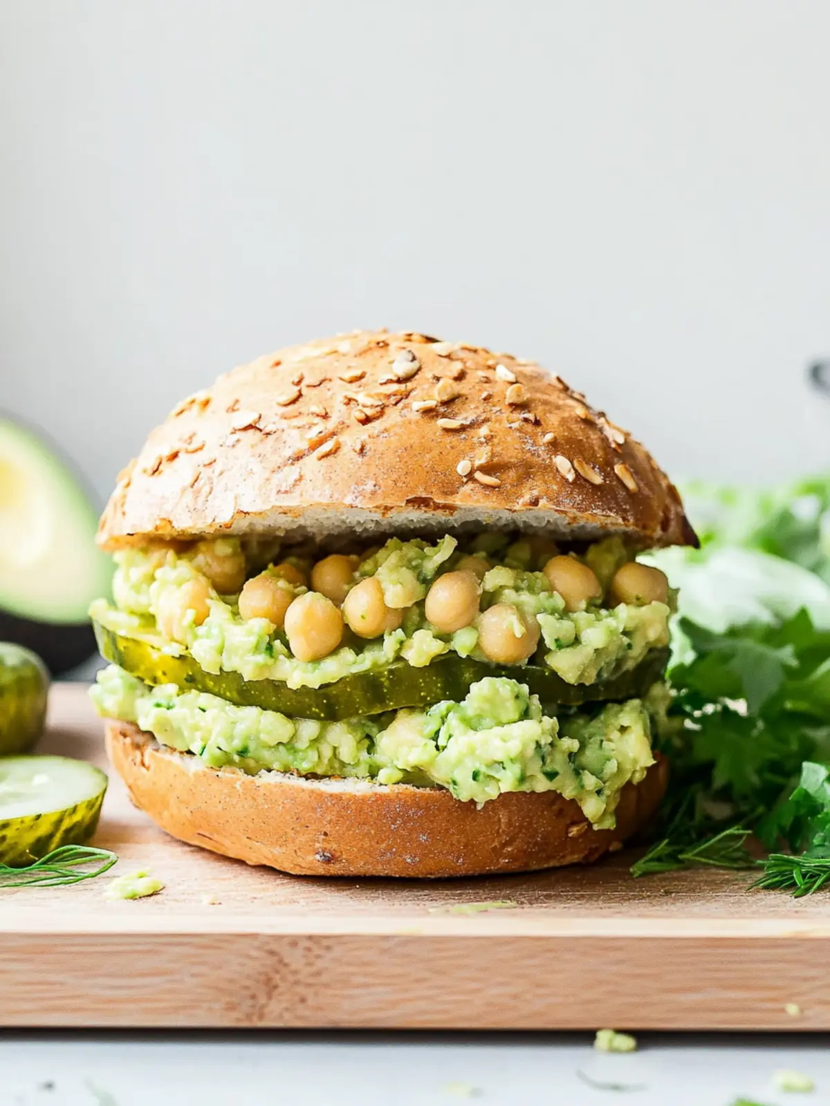 Smashed Chickpea Avocado Dill Pickle Sandwiches Your New Fave 5 Smashed Chickpea Avocado Dill Pickle Sandwiches