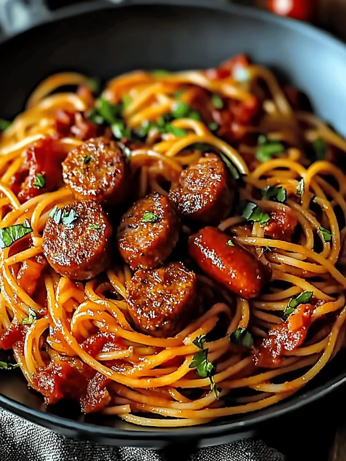 Haitian Spaghetti with Cajun Sausage