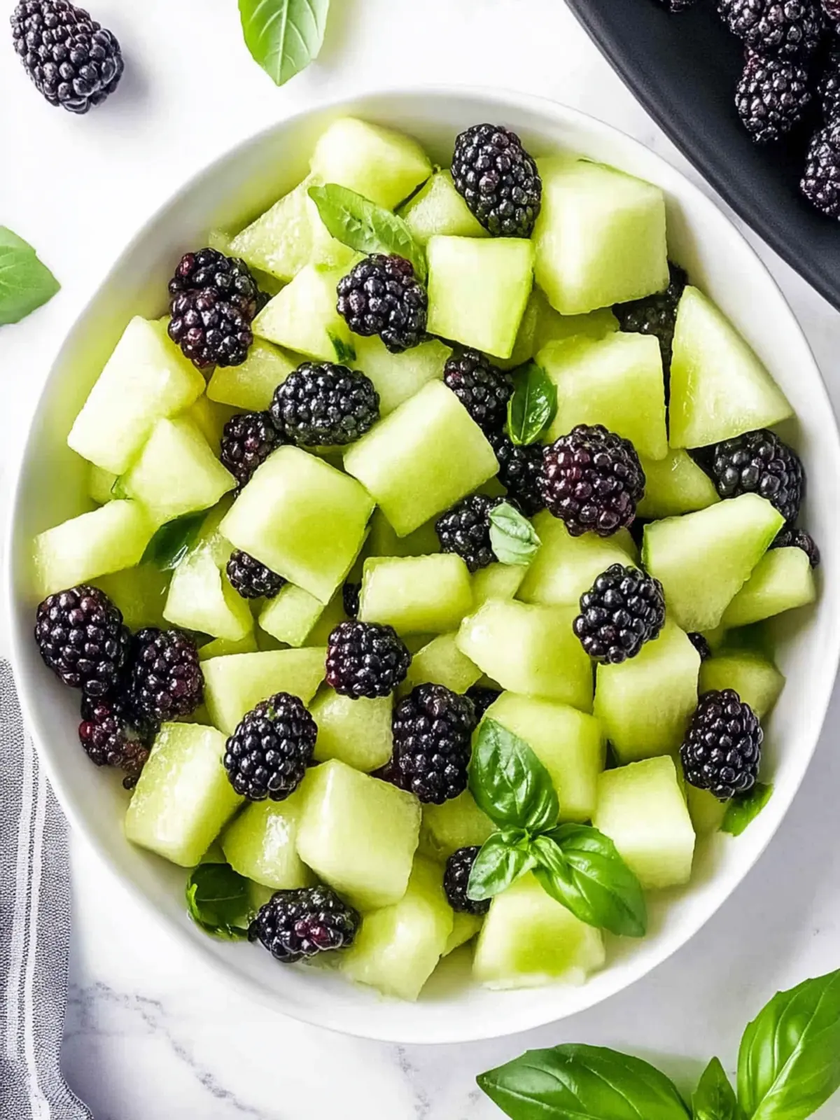 Blackberry Honeydew Salad with Basil