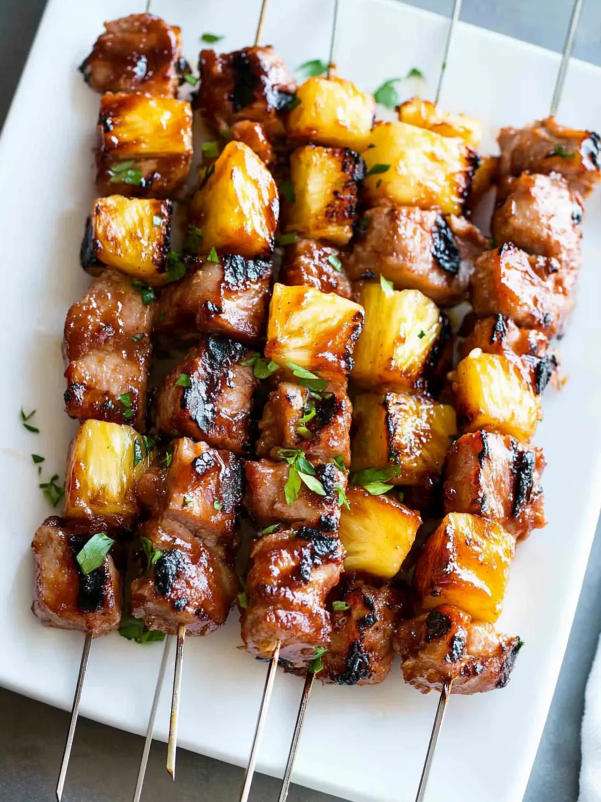 Pineapple BBQ Pork Skewers
