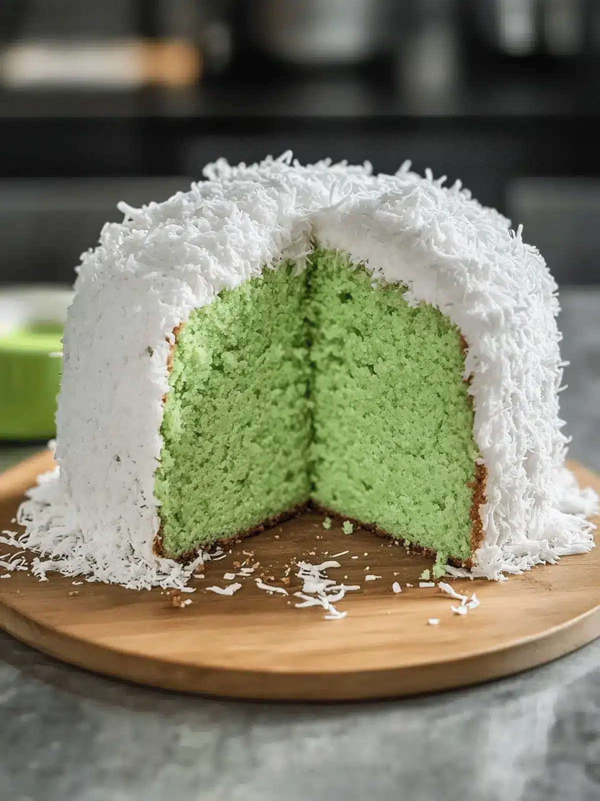 Pandan Coconut Cake