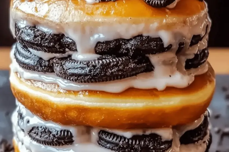 Oreo Cheesecake Stuffed Donut Burger