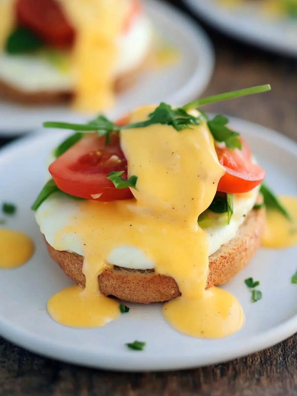 California Style Eggs Benedict with a Creamy Twist 4 California Style Eggs Benedict