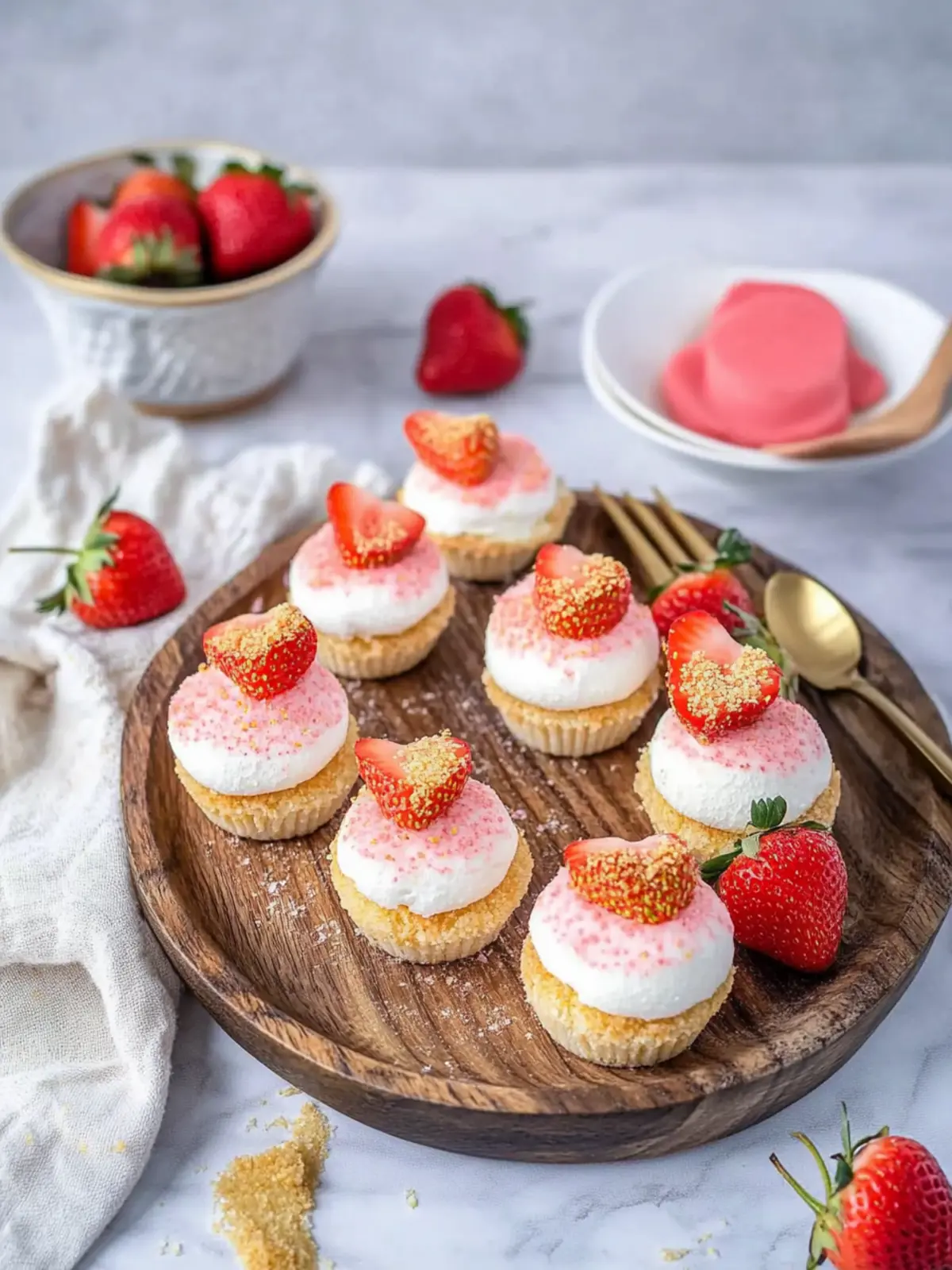 Delicious Mini Strawberry Cheesecakes for Sweet Celebrations 4 Mini Strawberry Cheesecakes