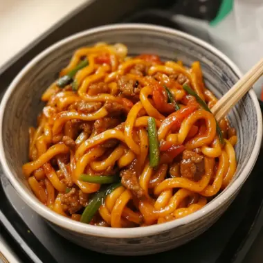 Black Pepper Beef Udon
