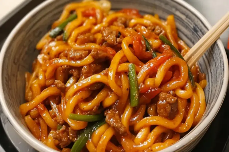 Black Pepper Beef Udon