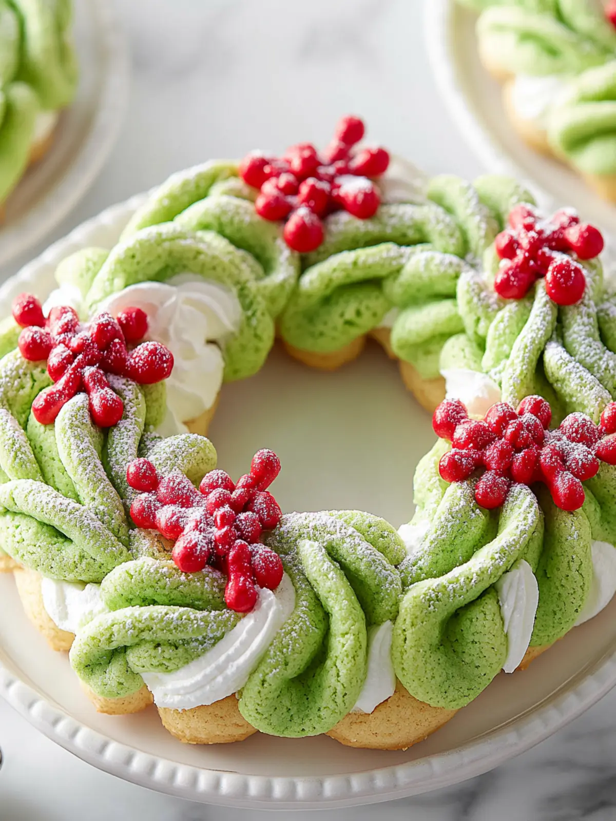 Festive Meringue Wreath Cookies to Sweeten Your Holidays 4 Meringue Wreath Cookies