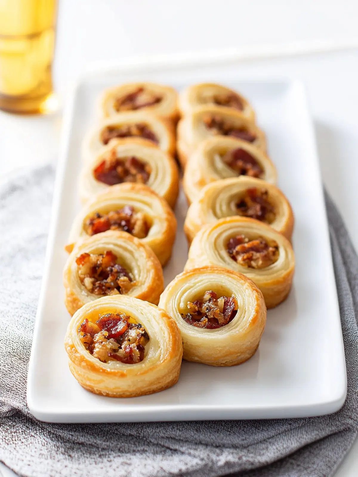 Irresistible Palmiers with Bacon, Swiss, and Caramelized Onions 4 Palmiers with Bacon, Swiss, and Caramelized Onions