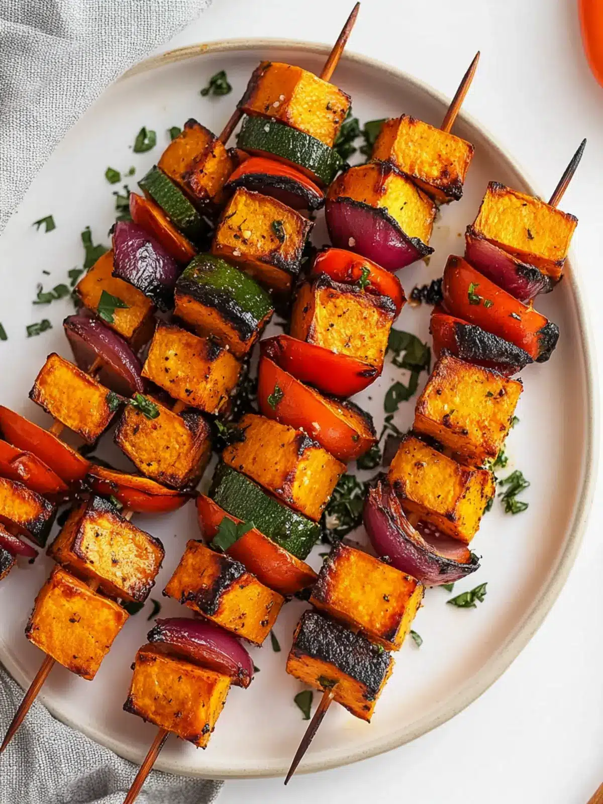 Zesty Roasted Sweet Potato Cube Skewers for Your Next Party! 5 Roasted Sweet Potato Cube Skewers