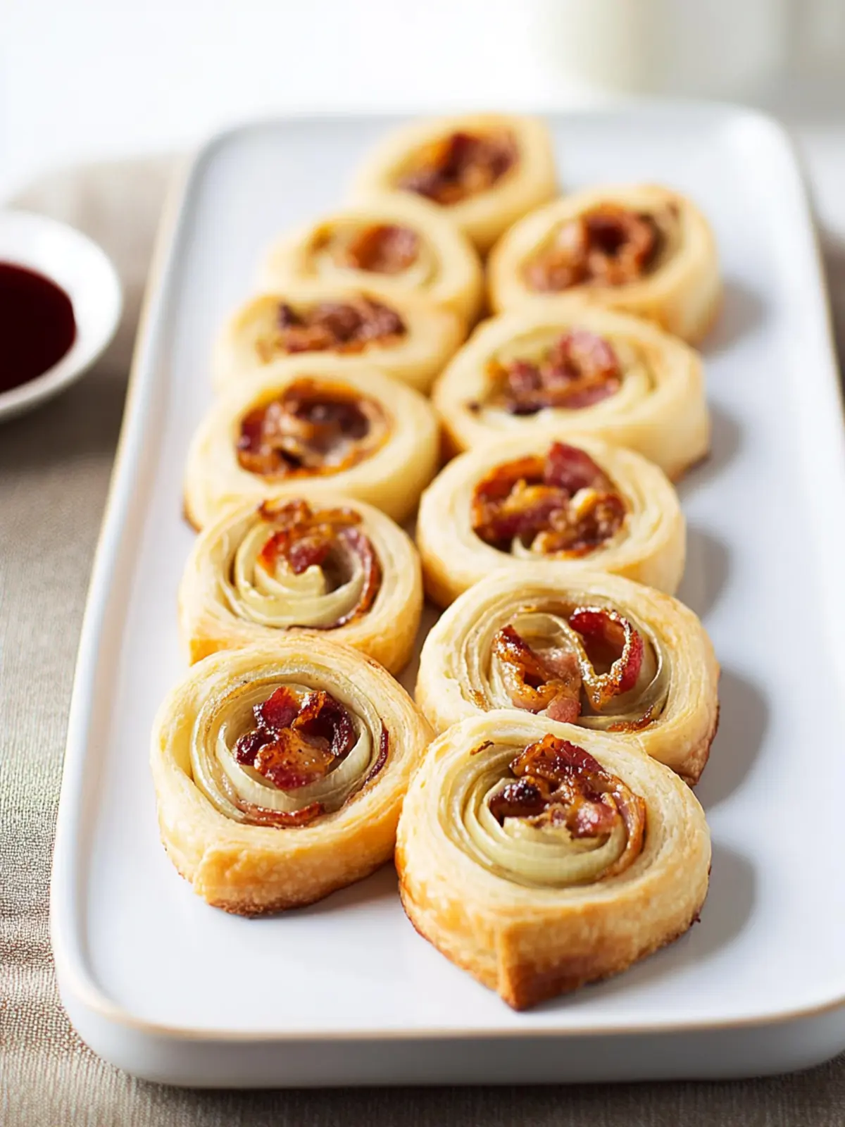 Irresistible Palmiers with Bacon, Swiss, and Caramelized Onions 5 Palmiers with Bacon, Swiss, and Caramelized Onions