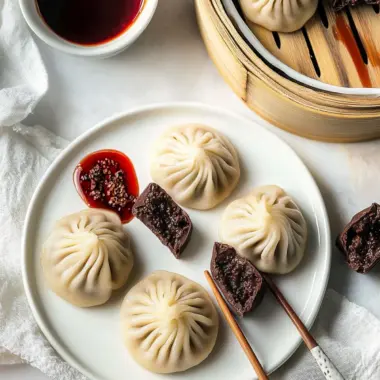 Decadent Chocolate Dumplings with Sweet Strawberry Sauce 9 Chocolate Dumplings