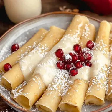 Delicious Eggnog Crepes with Festive Pomegranate Topping 9 Eggnog Crepes