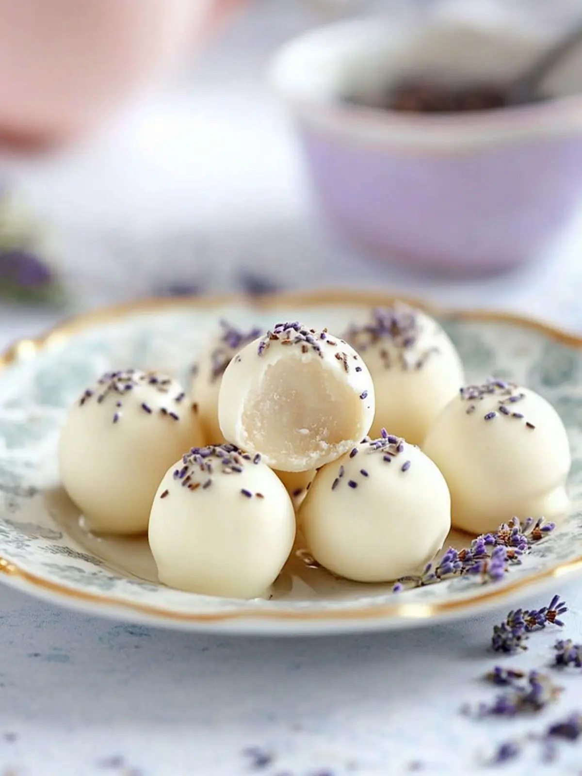 Indulge in Honey Lavender White Chocolate Truffles Bliss 3 Honey Lavender White Chocolate Truffles