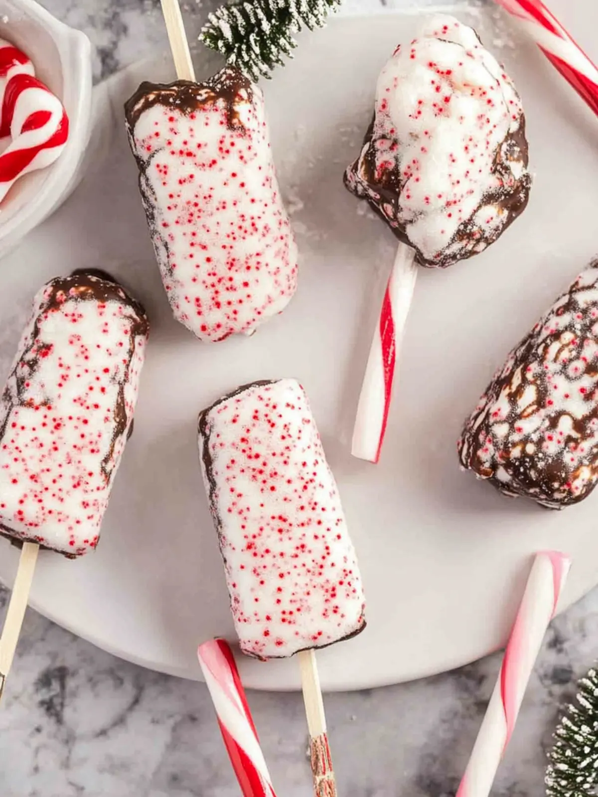 Decadent Peppermint Marshmallow Wands Perfect for Gifting 3 Peppermint Marshmallow Wands