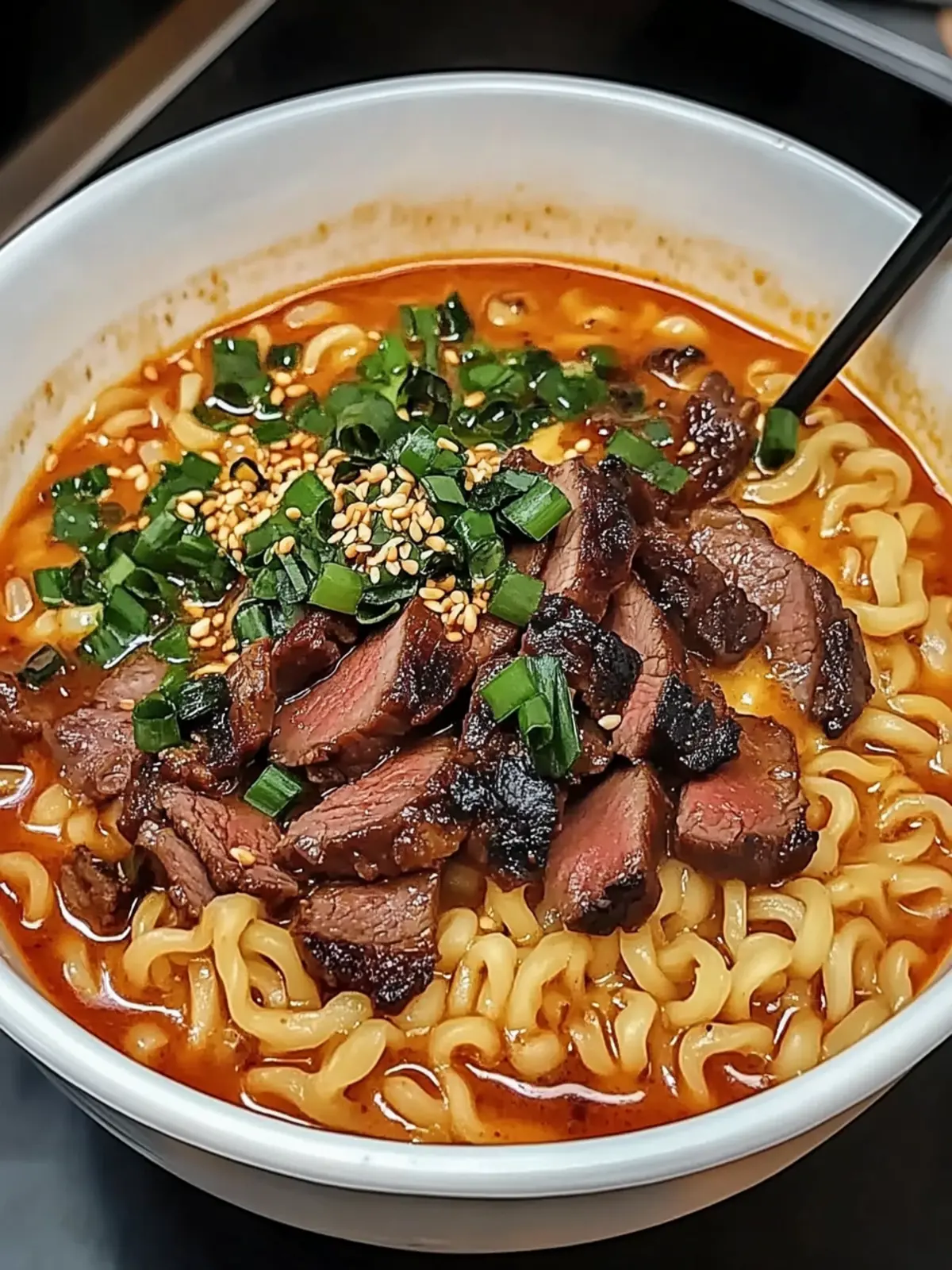 Irresistible Spicy Korean Ramen with Grilled Beef & Creamy Sauce 3 Spicy Korean Ramen with Grilled Beef & Creamy Sauce