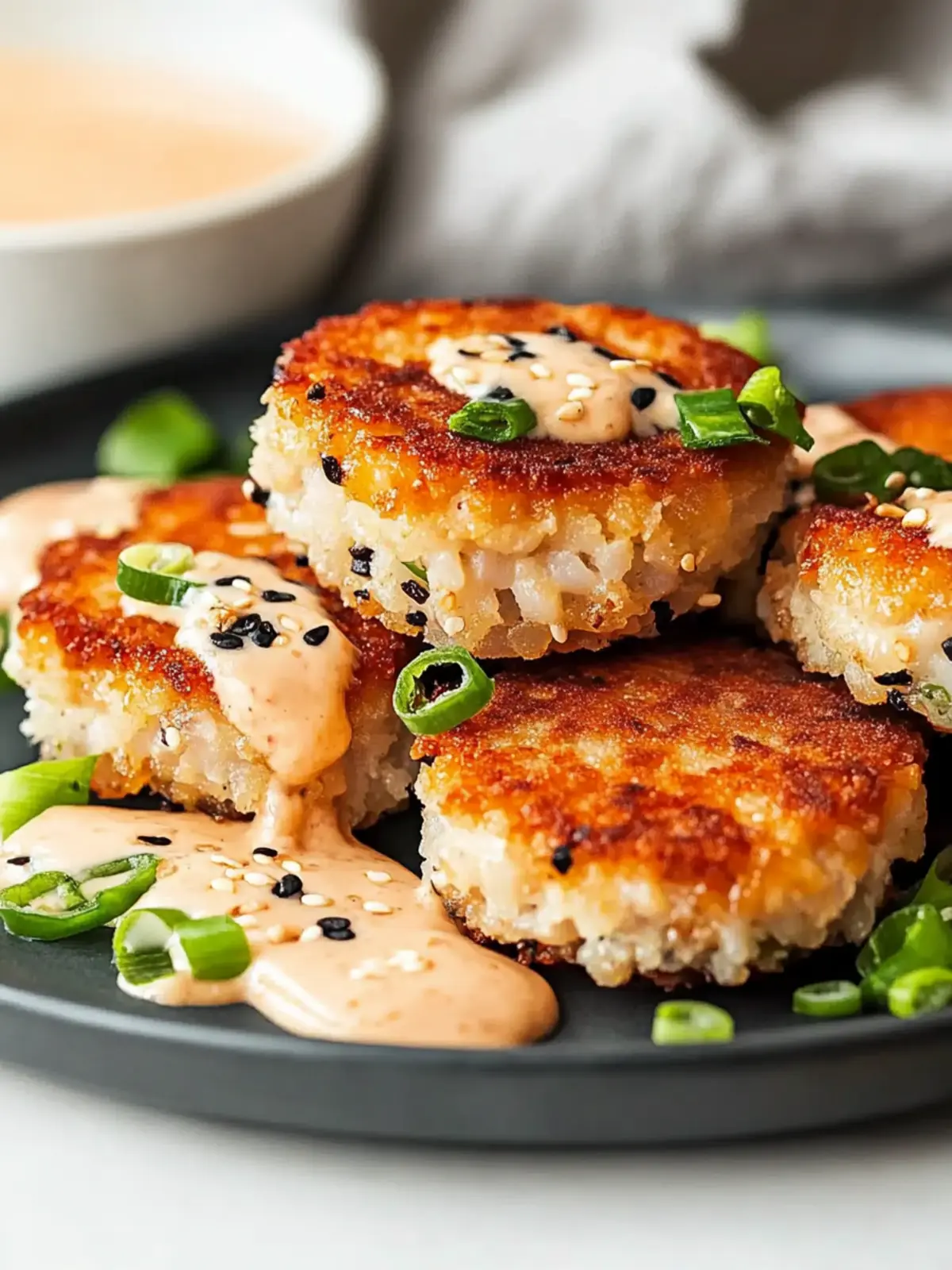 Delicious Asian-Style Tuna Cakes with Spicy Mayo Surprise 2 Asian-Style Tuna Cakes